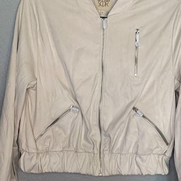 NWT Chaser faux suede cream jacket size M - Picture 2 of 9